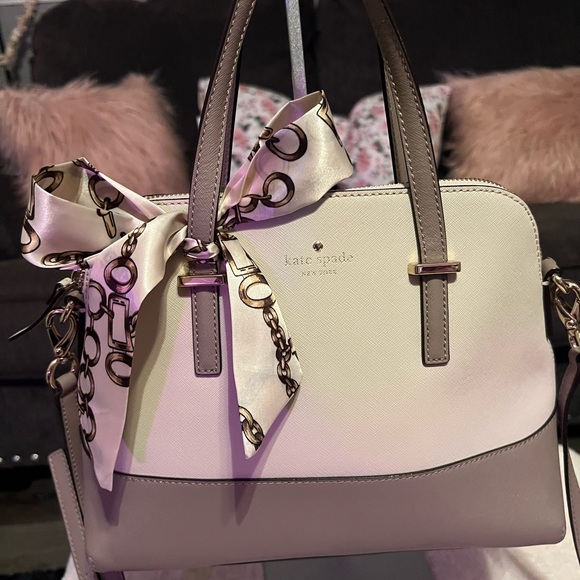 Kate Spade Leather Handbag/Satchel/Crossbody Cedar Street Maze Ivory Beige - Picture 9 of 15